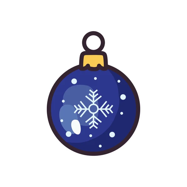 Счастливого рождественского шара с векторным дизайном снежинок — стоковый вектор