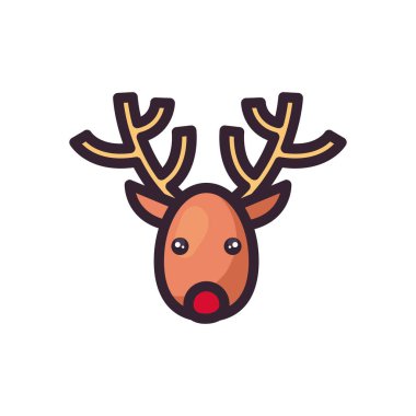 Mutlu Noeller ren geyiği, baş vektör tasarımı