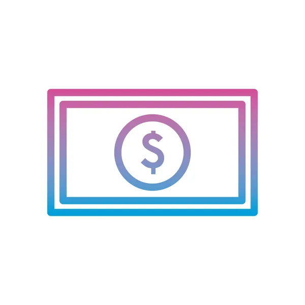 Dollar bill gradient style icon vector design — Stock Vector