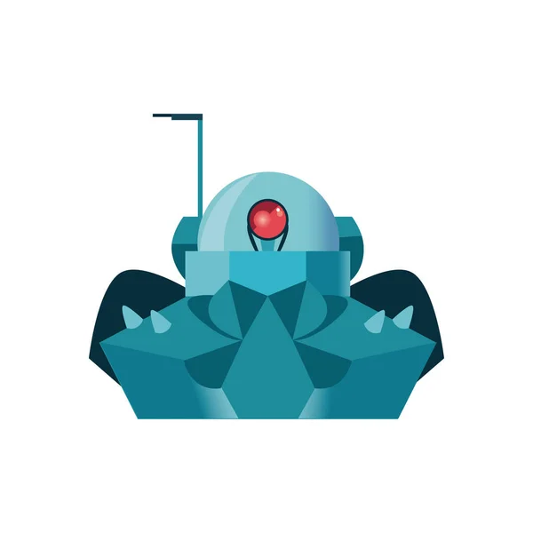 Blauer Roboter Cartoon Ikone Vektor Design — Stockvektor