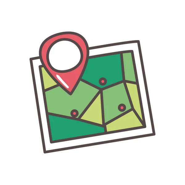 Yeşil harita vektör tasarımında gps işareti simgesi — Stok Vektör