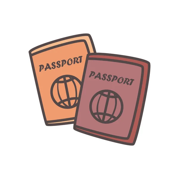 Dos iconos pasaportes diseño vectorial aislado — Vector de stock