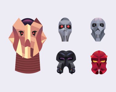 Robotlar karikatür simgesi bohça vektör tasarımı