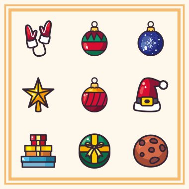 Mutlu noel simgesi vektör dizaynı