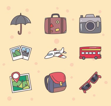 Seyahat Simgesi Vektör Tasarımı