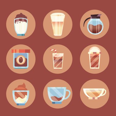 kahve simgesi vektör tasarımı