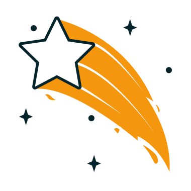 kayan yıldız simgesi, yarı çizgi yarı renk