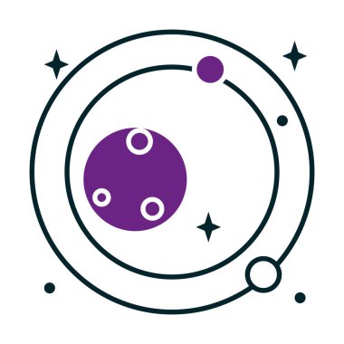 uzay galaksisi yörünge simgesi, yarım çizgi yarı renk