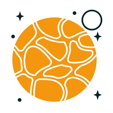 Mars 'ın gezegen simgesi, yarı çizgi yarı renk