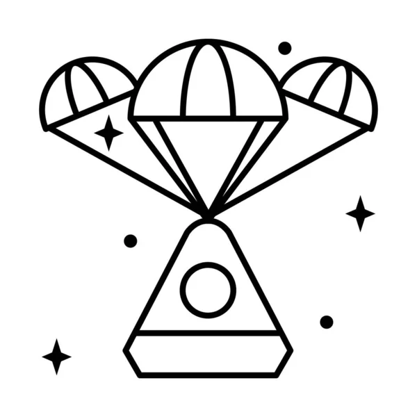 Landing space capsule icon, line style — Stock Vector