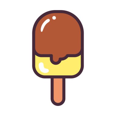 Çift aromalı dondurma çizgisi ve biçim ikonu vektör tasarımı