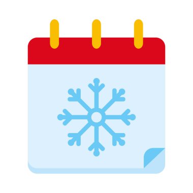 Kar tanesi vektör tasarımlı mutlu noel takvimi