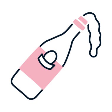 Şampanya şişesi ikon vektör tasarımı