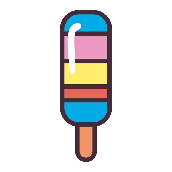 Helado con líneas de línea y el estilo de relleno icono de diseño de vectores — Archivo Imágenes Vectoriales