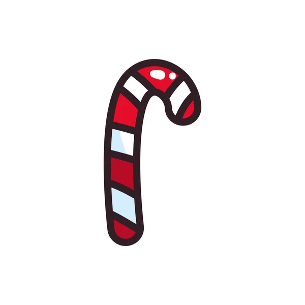 Joyeux Noël bonbons canne style plat icône vectoriel design — Image vectorielle