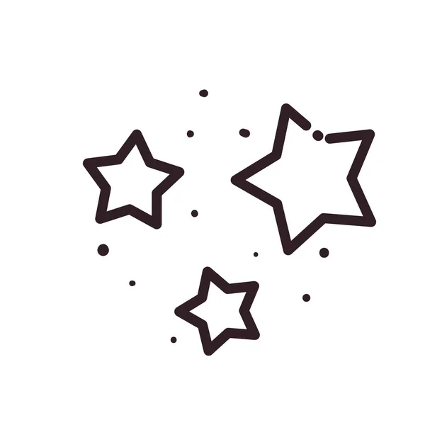 Étoiles formes isolé ligne style icône vectoriel design — Image vectorielle