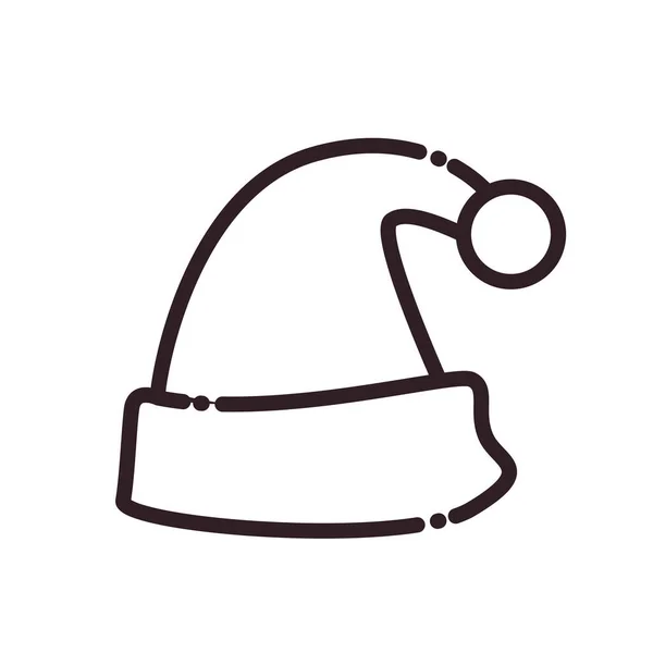 Joyeux Noël chapeau ligne style icône vectoriel design — Image vectorielle