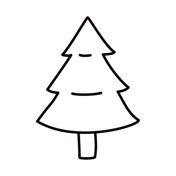 Diseño feliz árbol de pino de Navidad vector — Vector de stock