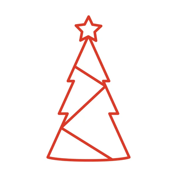Feliz pino de Navidad con diseño de vectores de estrellas — Vector de stock