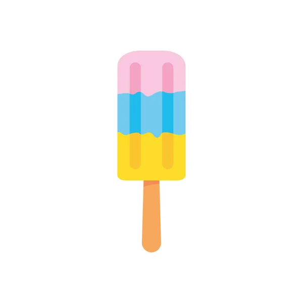 Multicolored ice cream with stick vector design — Stock Vector