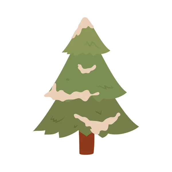 Veselé Vánoce borovice se sněhovým vektorem design — Stockový vektor