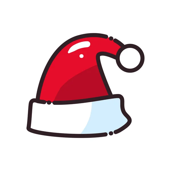 Веселое Рождество шляпа плоский стиль иконки векторный дизайн — стоковый вектор