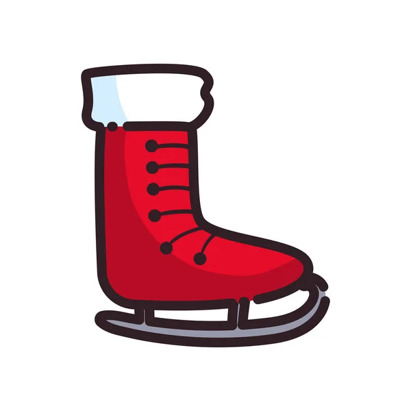 Invierno patines estilo plano icono vector diseño — Archivo Imágenes Vectoriales