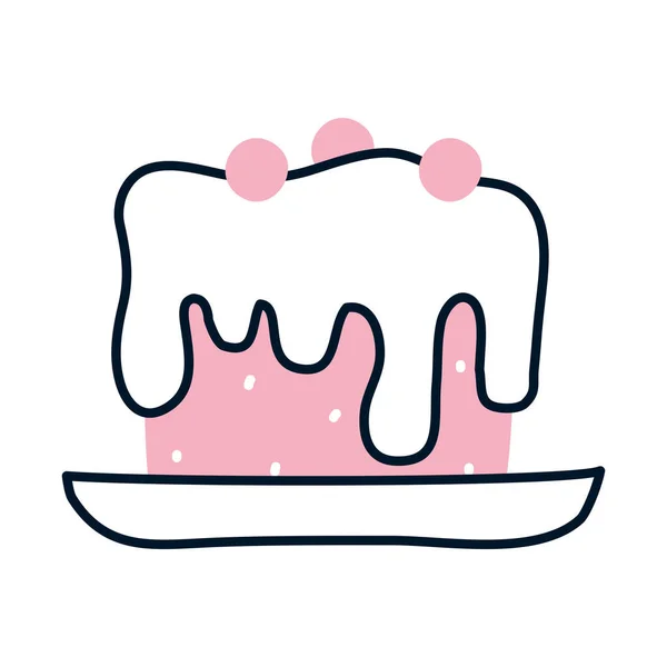 Diseño de vector de icono de pastel dulce — Vector de stock