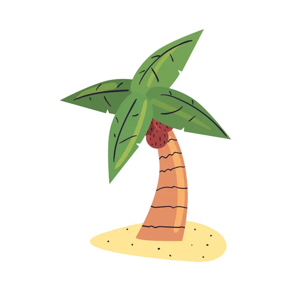 Palmiye ağacı düz biçim vektör tasarımı — Stok Vektör
