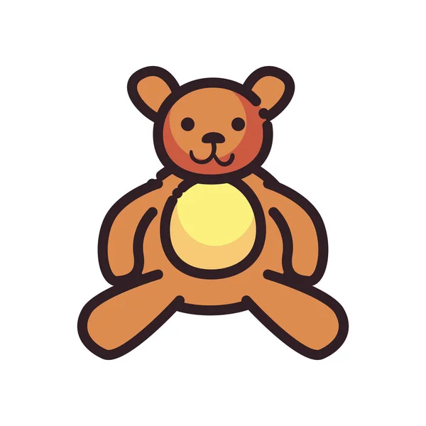 Frohe Weihnachten Teddybär flachen Stil Ikone Vektor-Design — Stockvektor