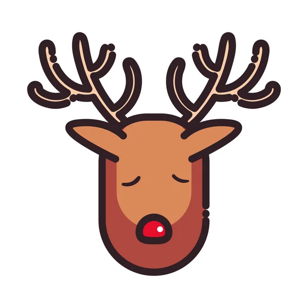 Весёлого рождественского оленя с плоским дизайном иконок — стоковый вектор
