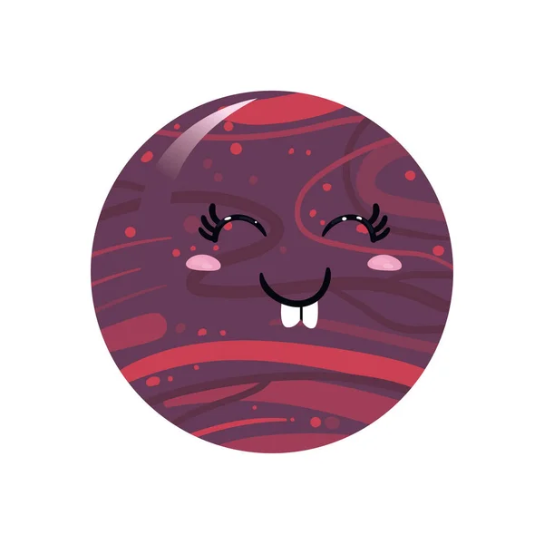 Design vectoriel de planète kawaii violet foncé — Image vectorielle