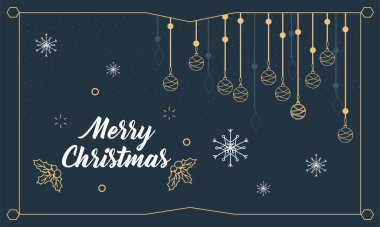 Mutlu noeller altın küreler asılı vektör tasarımı