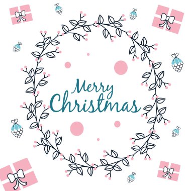 Yapraklı mutlu noeller vektör tasarımı