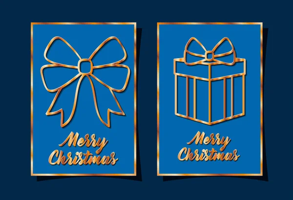 Feliz Navidad arco y el diseño de vectores de regalo — Vector de stock