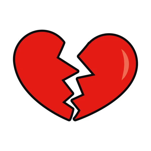 Broken heart icon isolated vector design — Stockvektor