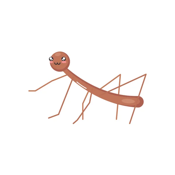 Cute stick insect icon, colorful design — 스톡 벡터