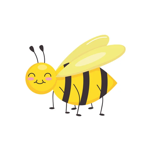 Cute bee icon, colorful design — 스톡 벡터