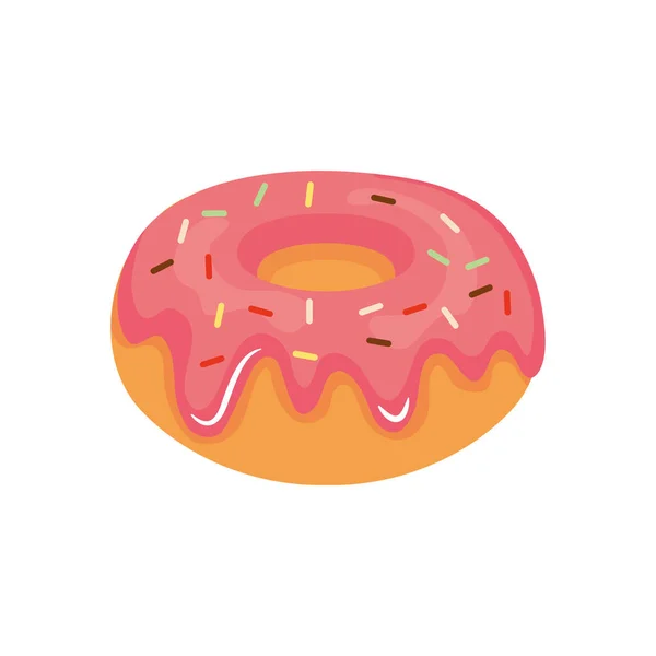 Süße Donut-Ikone, buntes Design — Stockvektor