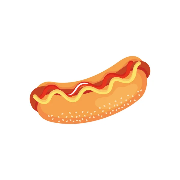 Fast food concept, hot dog icon, colorful design — 스톡 벡터