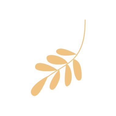 Yapraklı sarı dal, renkli tasarım.