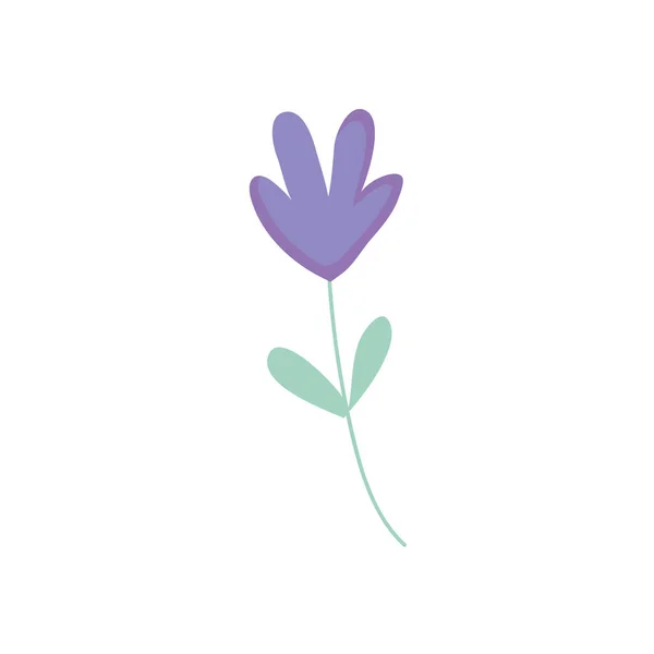 Purple flower with stem, colorful design — Stockvektor