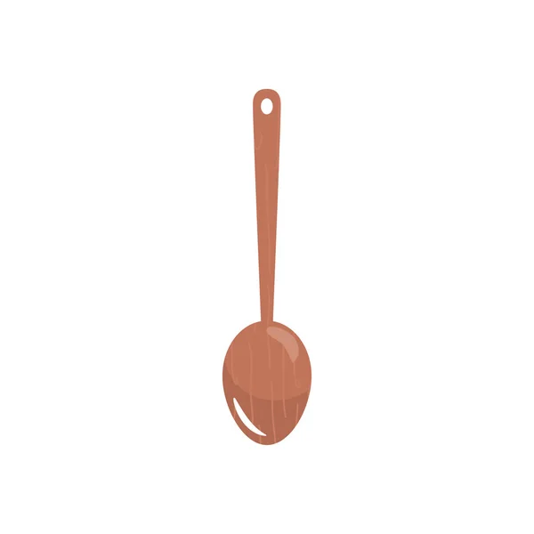 木制勺子图标,彩色设计 — 图库矢量图片
