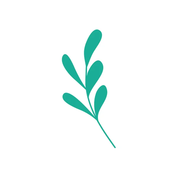 Branch with leaves icon over white background — Stockvektor