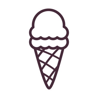 Dondurma külahı 2 top çizgisi biçim vektör tasarımı