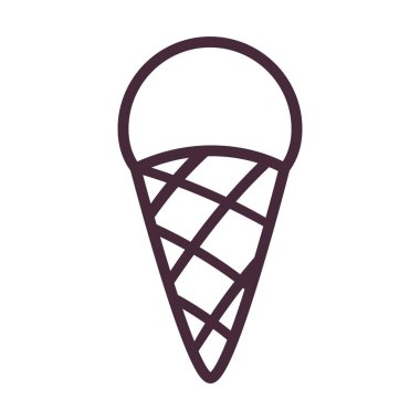 dondurma konisi çizgi simge vektör tasarımı