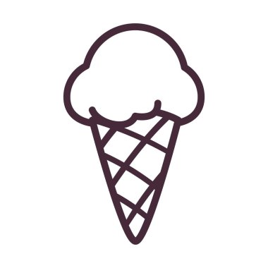 dondurma konisi çizgi simge vektör tasarımı