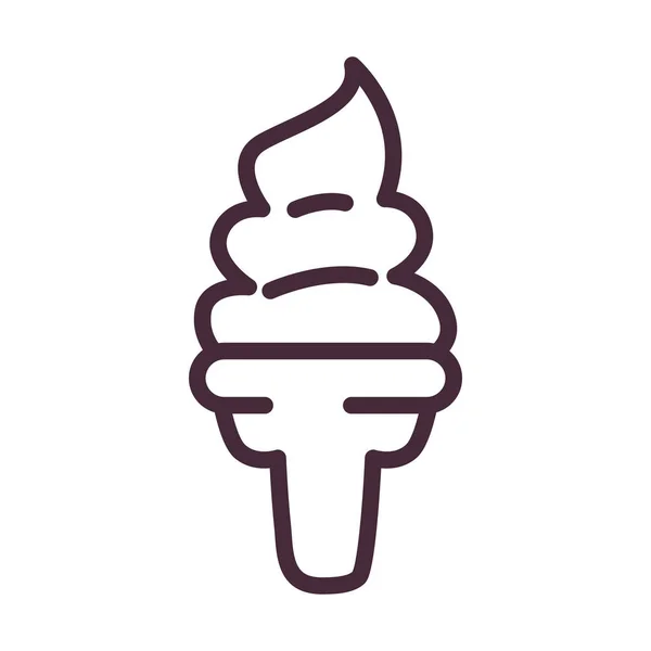 Ice cream soft serve line style icon vector design — Stockvektor