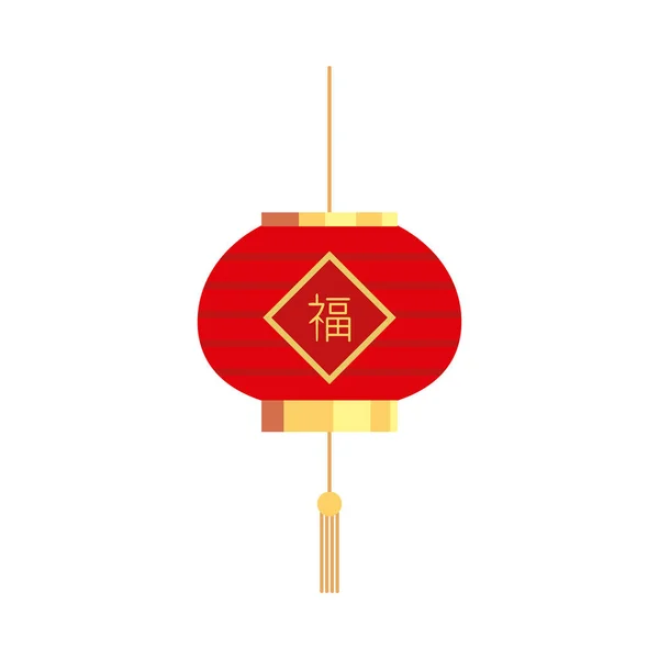 Chinese new year 2021 red and gold lantern hanging vector design — ストックベクタ