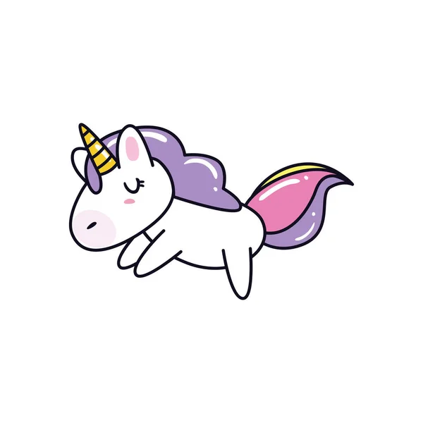 Unicorn horse cartoon sleeping vector design — Stock Vector